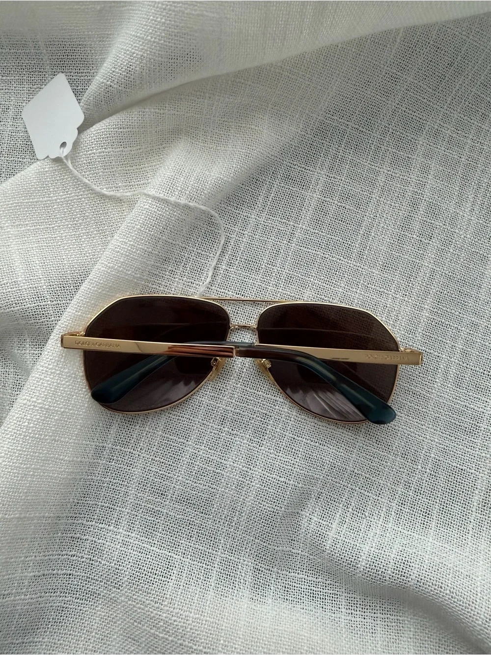 Dolce & Gabbana DG2144 Gold Aviator Sunglasses Brown Mirror Lenses Italy